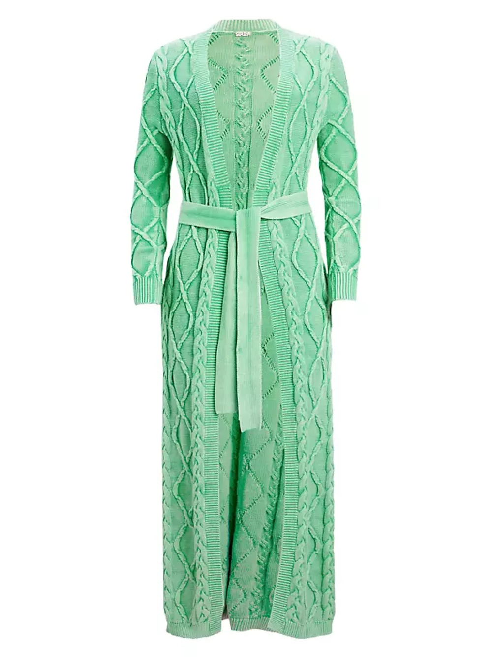 Ser.o.ya Cable Knit Green Josefina Size M / L Cotton Cardigan